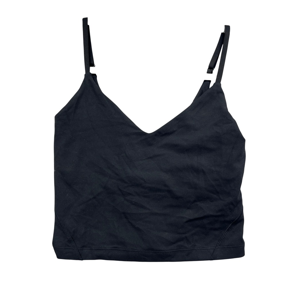 Lululemon‎ Sports Bra Women 0 Black Longline Adjustable Strap V-Neck Athleisure